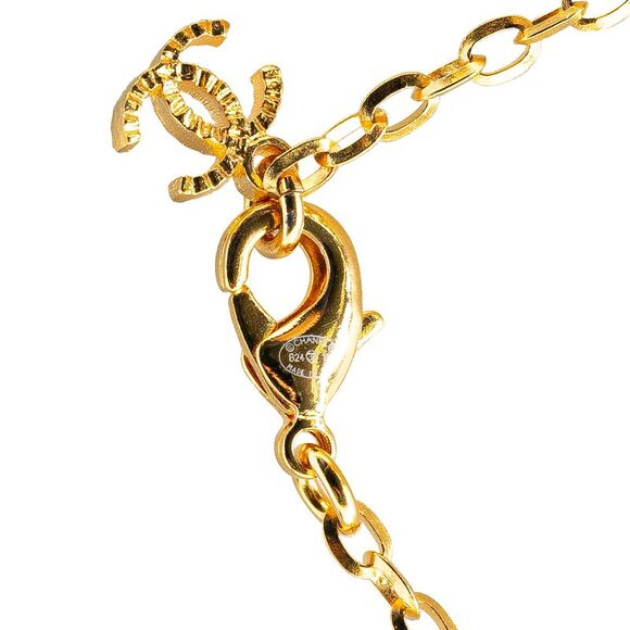 Pre Loved chanel Celestial Moon Pendant Necklace Women Gold Necklaces - Picture 3 of 6